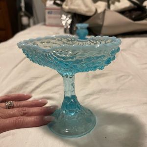 Fenton (Wright) glass candy jar
